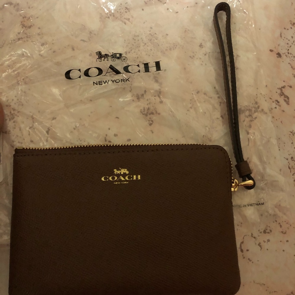 NWT coach wristlets leather brown and black